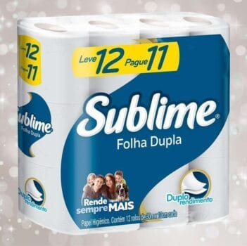 Papel Higiênico Sublime Folha Dupla, 12 rolos