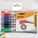 Pincel Marcador de Quadro Branco BIC Marking, Recarregável, 4 Cores Clássicas, Ponta Redonda, 891683