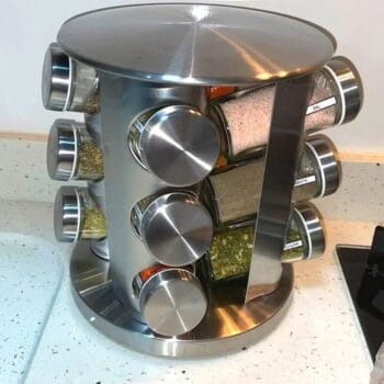 Porta Tempero Inox 12 Potes Giratorio