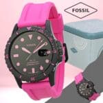 Relógio Fossil, Pulseira de Silicone, Feminino Rosa FS5685/5TN