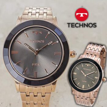 Relógio Technos, Pulseira de Aço Inoxidável, Feminino Rosé VH31AAA/4T