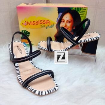 Sandália Mississipi Salto Bloco Estampa Animal Print Feminina