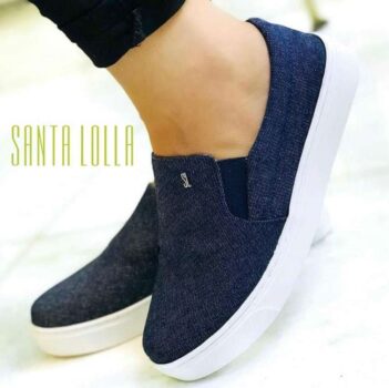 Slip On Santa Lolla Jeans Logo Feminino