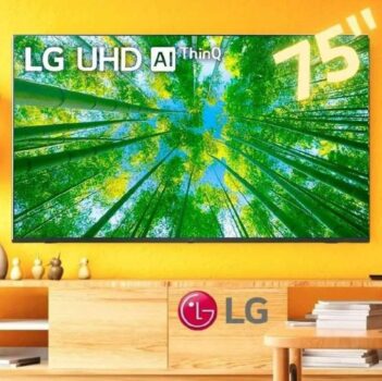 Smart TV 75” 4K LED LG 75UQ8050 AI Processor - Wi-Fi Bluetooth HDR Alexa Google Assistente 3 HDMI