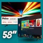 Smart TV LED 58" 4K Philco PTV58G10AG11SK Android TV, Dolby Audio, HDR e Processador Quad-core