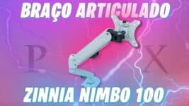 Suporte Articulado Com Pistao a Gas Para Monitor Zinnia Nimbo 100, 17 Pol. a 27 Pol., Branco, ZNO-ZNNBO100-WH01