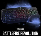 Teclado e Mouse Gamer Dazz 625021 Battlefire Revolution LED RGB Rainbow 3200 DPI USB – Preto