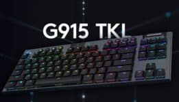 Teclado Mecânico Gamer Sem Fio Logitech G915 TKL com RGB LIGHTSYNC, USB ou Bluetooth, Controles de Mídia, Design Ultrafino, Exclusivo Switch de Perfil Baixo GL Tactile e Bateria Recarregável