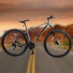 Bicicleta Aro 29 Safeway Aluminio 21 marchas Shimano Freio a Disco e Suspensão Cinza