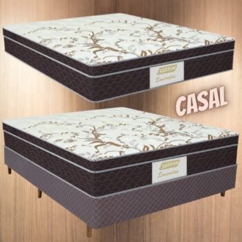 Cama Box Casal Box Colchao Gazin Mola Ensacada 63cm De Altura Esmeralda