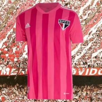 Camisa São Paulo Outubro Rosa 22/23 s/n Torcedor Adidas Masculina
