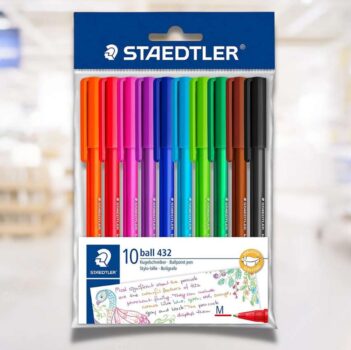 Caneta Esferográfica Triangular, Staedtler, 43235MPB10 TH, 10 Cores