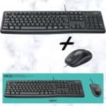 Combo Teclado e Mouse com fio USB Logitech MK120 com Design Confortável, Durável e Resistente à Respingos e Layout ABNT2