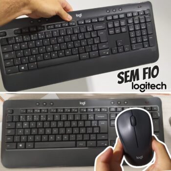 Combo Teclado e Mouse sem fio Logitech MK540 com Teclado com Apoio para as Mãos, Teclas de Mídia de Fácil Acesso, Mouse Ambidestro, Conexão USB, Pilhas Inclusas e Layout ABNT2
