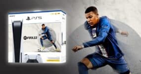 Console PlayStation 5 Controle Dual Sense Com FIFA 23 Branco e Preto