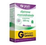 Dipirona Monoidratada 500mg Com 20 Comprimidos Genérico Prati Donaduzzi