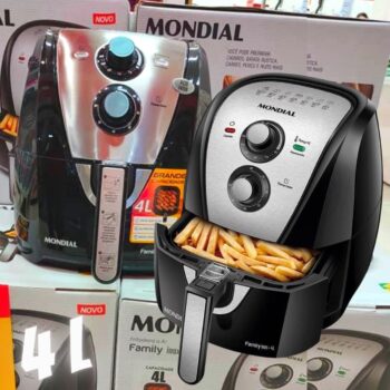 Fritadeira Elétrica Sem Óleo Mondial 4L Air Fryer AFN-40-BI Preto/Inox 1500W