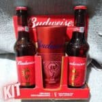 Kit Budweiser Copa do Mundo 2 LN 330ml + Copo Mágico Vermelho 650ml