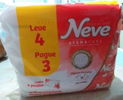 Lenços Íntimos Neve Wipes Toque de Seda - 4 Pacotes com 48 lenços cada