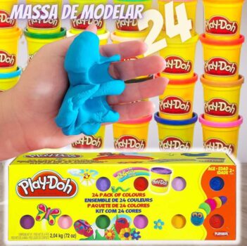 Massa de Modelar Play-Doh 24 Potes - 20383 - Hasbro, Cores diversas - Exclusivo Amazon