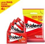 Pack Goma de Mascar Morango Trident Pacote 32g 4 Unidades