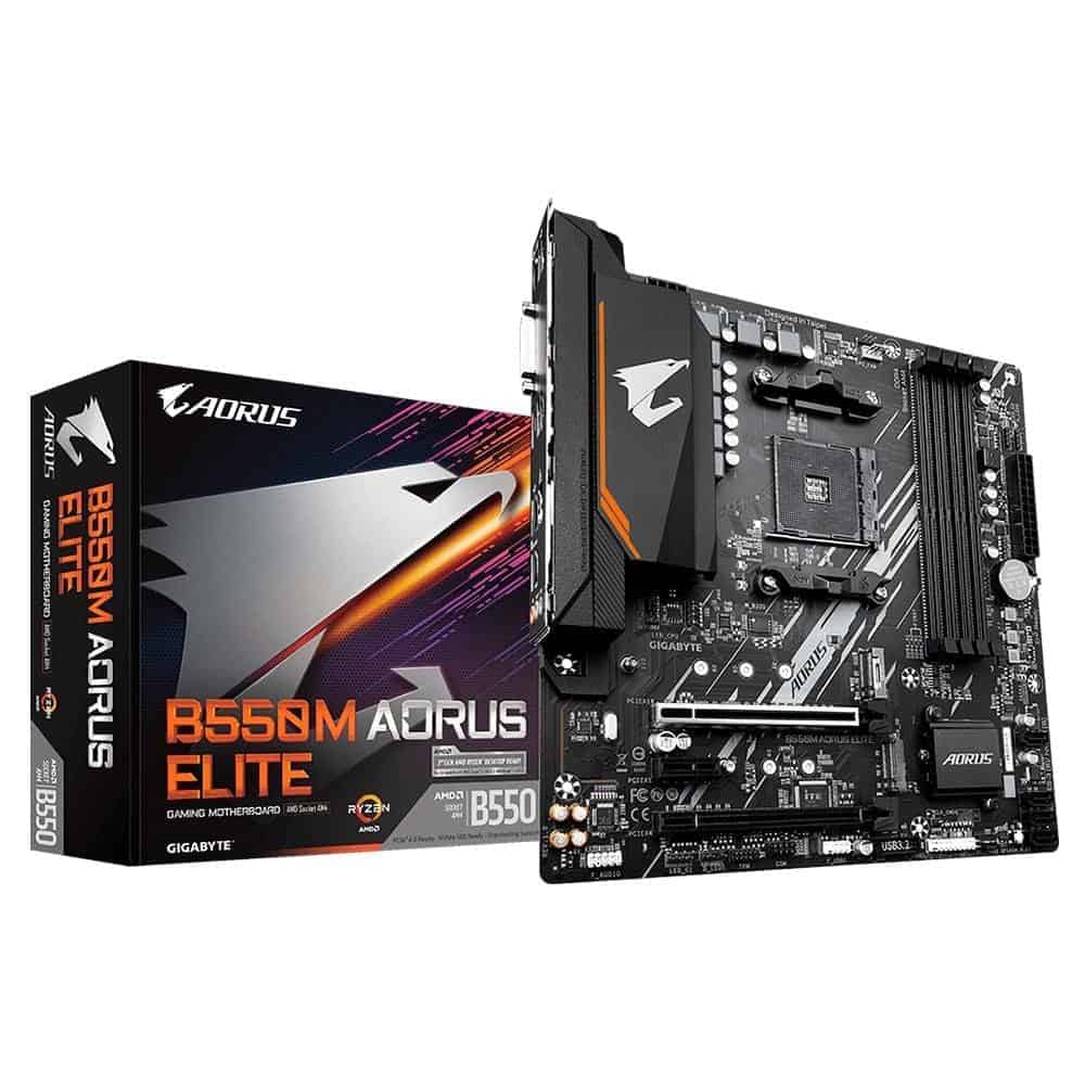 Placa-Mãe Gigabyte B550M Aorus Elite Rev. 1.3, AMD AM4, Micro ATX, DDR4, Preto – B550M AORUS ELITE