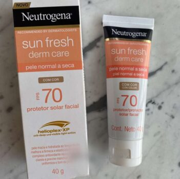 Protetor Solar Facial Para Pele Seca NEUTROGENA SUN FRESH Derm Care Com Cor FPS 70, 40g