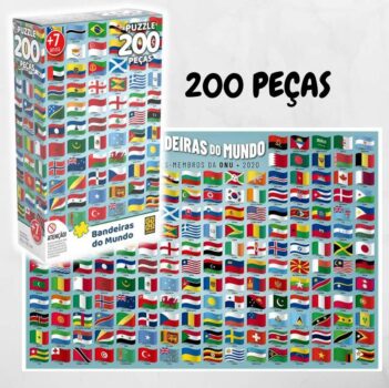 Quebra-Cabeça P200 Bandeiras do Mundo, Grow, Multicor
