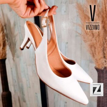 Scarpin Vizzano Slingback Salto Fino Médio