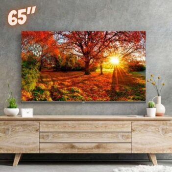 Smart TV 65" HQ 4K com Conversor Digital externo 3 HDMI 2 USB WI-FI Design Slim e tela Frameless