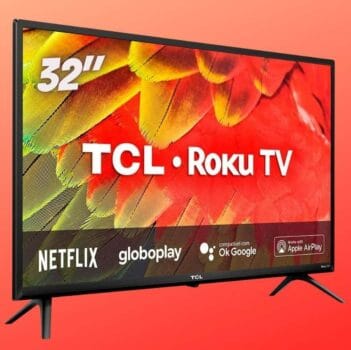 Smart TV LED 32" HD TCL Roku TV RS530 WiFi, Dual Band, 3 HDMI, 1 USB, Controle por Aplicativo, Google Assistant, Alexa e Apple Homekit