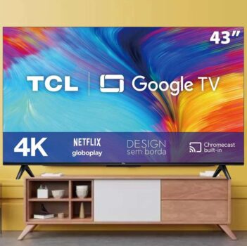 Smart TV LED 43 Pol 4K 43P635 HDR Wifi Dual Band Bluetooth Controle Remoto com Comando por controle de Voz TCL