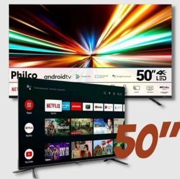 Smart TV LED 50" 4K Philco PTV50G10AG11SK Android TV, Dolby Audio, HDR e Processador Quad-core