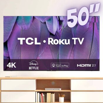 Smart TV LED 50" 4K TCL Roku TV RP630 WiFi, Dual Band, 4 HDMI, 1 USB, Controle por Aplicativo, Google Assistant, Alexa e Apple Homekit