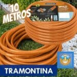 Tramontina Mangueira Super Flex com Engates Rosqueados e Esguicho em PVC, Laranja, 10 M