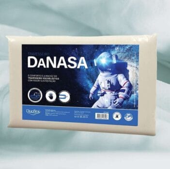 Travesseiro Duoflex Nasa Poliuretano Malha em Poliéster 36 x 56 cm - Bege