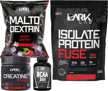Whey Isolate Protein Fuse + BCAA 60 Capsulas + Creatina Fuse 150g + Maltodextrina 1kg | Ganho de Massa Muscular | Manutenção Muscular (Choco Branco com Morango + Malto Guarana)