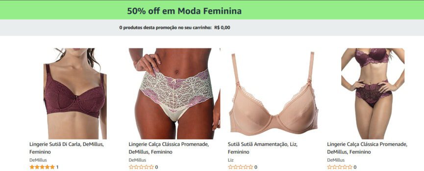 50% OFF em Moda Feminina