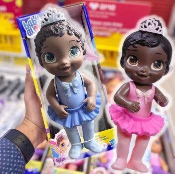 Baby Alive, Boneca Bebê Doce Bailarina Negra, Vestido Rosa