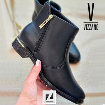 Bota Cano Curto Vizzano Zíper Feminina