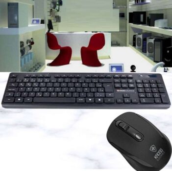 Combo Wireless Teclado 104 teclas e mouse 4 botões 1600Dpi, Kross Elegance, Preto - KE-KM558