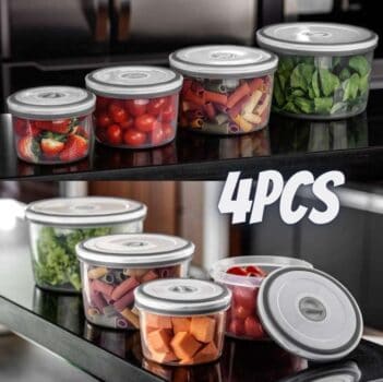 Conjunto de Potes Herméticos Redondos Electrolux em Polipropileno – 4 Peças