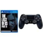Controle DualShock 4 Sony Sem Fio Jet Black PS4 + The Last of Us II