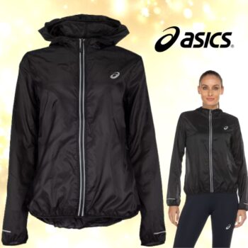 Corta-Vento ASICS com Capuz Zíper Refletivo - Feminina