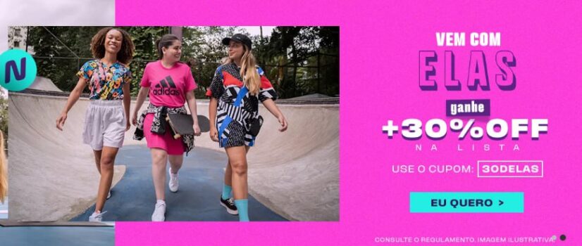 Cupom de 30% em seleção de produtos femininos - NETSHOES