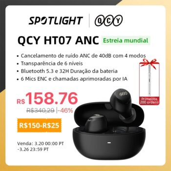 Fone Bluetooth QCY HT07 ANC