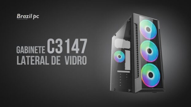 Gabinete ATX BrazilPc Gamer BPC-C3147 Black (2XUSB/Lateral Vidro) S/Fonte Box - Flex