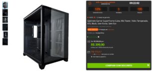 Gabinete Gamer SuperFrame Cube, Mid Tower, Vidro Temperado, ATX, Black, Sem Fonte, Sem Fan