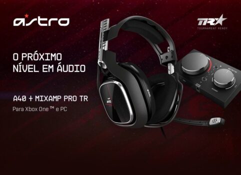 Headset Gamer Astro A40 TR + MixAmp M80 Gen 4 para Xbox One - Preto/Vermelho - 939-001808