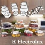 Jogo de Potes Herméticos Transparente em Polipropileno com 12 Peças - Electrolux